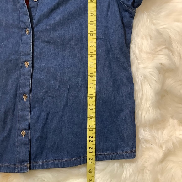 Riders Women's Blue Button Up Buffalo Plaid Fleece Lining Size Med Cotton Shirt - Picture 8 of 8